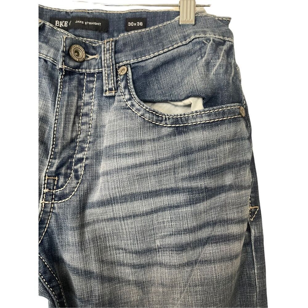 BKE Est 1967 Mens  Blue Cotton Blend Stretch Jake Straight Leg Jeans Size 30x36 - Picture 2 of 9